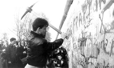 The destruction of the Berlin Wall