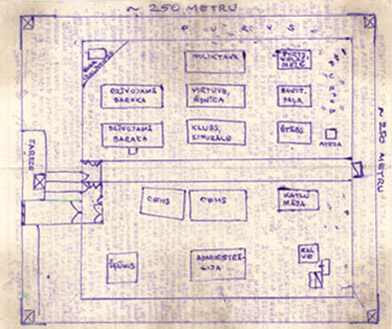 Prison Plan of Perm-36. Courtesy of the Gulag Museum at Perm-36.